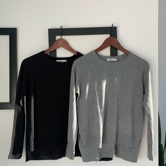 Zara Grey Knit Lightweight Sweater Size Small - Picture 7 of 9